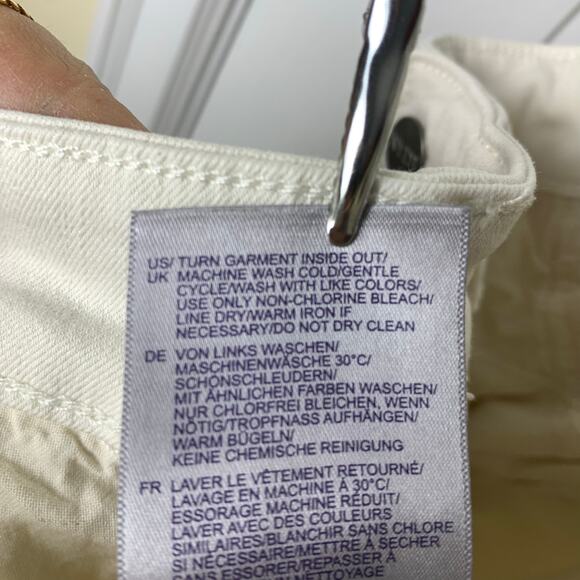 NYDJ Marilyn White Straight Leg Jeans Womens Size 14 High Rise - Picture 5 of 7